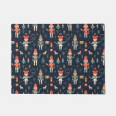 くるみクラッカーネイビーブルーフェスティバルクリスマス ドアマット (正面)