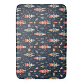 くるみクラッカーネイビーブルーフェスティバルクリスマス バスマット (正面縦)