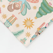 くるみクラッカーバレエとクリームの背景の妖精 フリースブランケット (角)