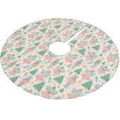 くるみクラッカーバレエとクリームの背景の妖精 ブラッシュドポリエステルツリースカート (アングル)