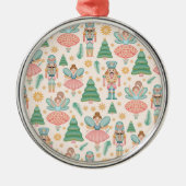 くるみクラッカーバレエとクリームの背景の妖精 メタルオーナメント (正面)