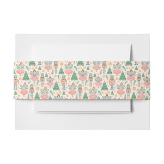 くるみクラッカーバレエとクリームの背景の妖精 招待状ベリーバンド