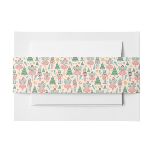 くるみクラッカーバレエとクリームの背景の妖精 招待状ベリーバンド (正面例)