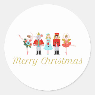 くるみクラッカーバレエのクリスマスステッカー ラウンドシール