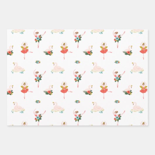 くるみクラッカーバレエキャラクタークリスマス ラッピングペーパーシート (正面3)