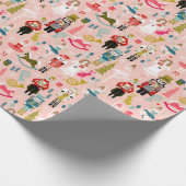 くるみクラッカーバレエキャラクター – ピンク ラッピングペーパー (角)