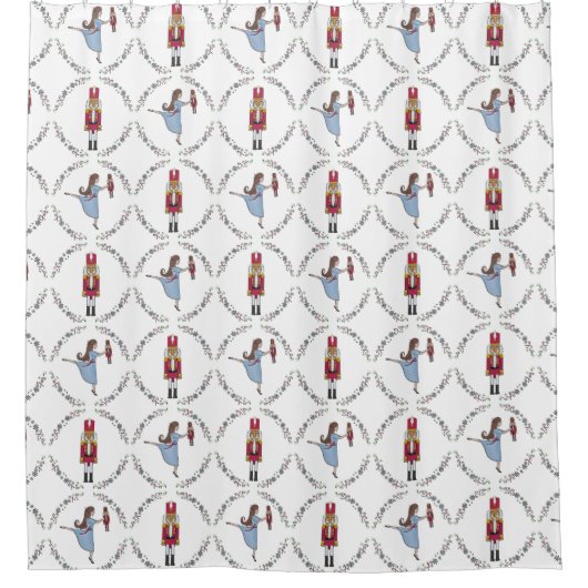 くるみクラッカーバレエクリスマスバスルームの装飾 シャワーカーテン (正面)