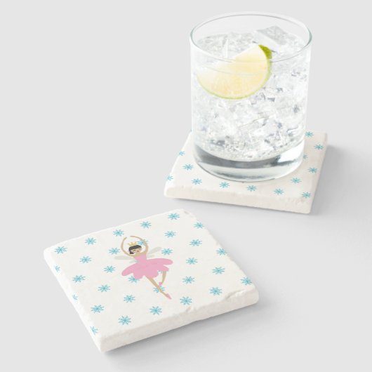 くるみクラッカーバレエバレリーナフェアリーイラストレーション ストーンコースター (横)