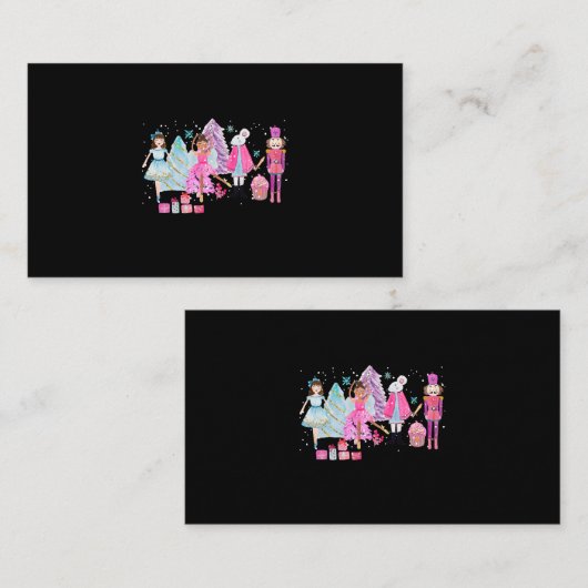 くるみクラッカーバレエピンククリスマスプラムフェアリーVi 名刺 (正面/裏面)