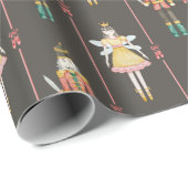 くるみクラッカーバレエピンクバレリーナヴィンテージクリスマス ラッピングペーパー (ロールコーナー)