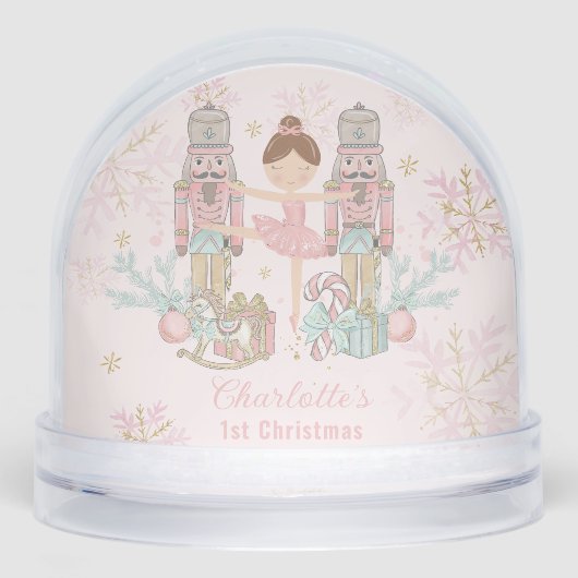 くるみクラッカーバレエピンク1stクリスマスベビー写真 (正面)