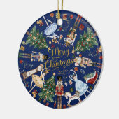 くるみクラッカーバレエヴィンテージメリークリスマスフォト セラミックオーナメント (左)