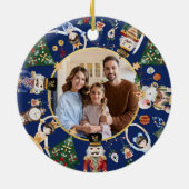 くるみクラッカーバレエヴィンテージメリークリスマスフォト セラミックオーナメント (裏面)