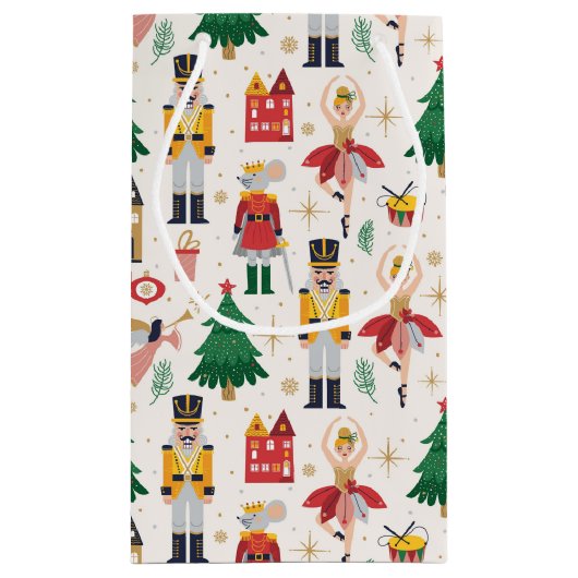 くるみクラッカーバレエ休暇パターン スモールペーパーバッグ (裏面)