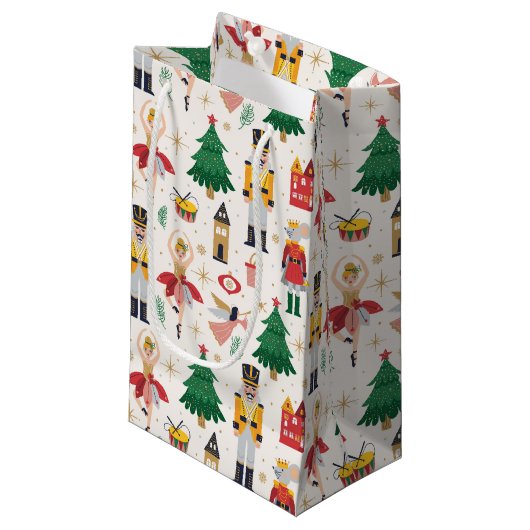 くるみクラッカーバレエ休暇パターン スモールペーパーバッグ (正面アングル)