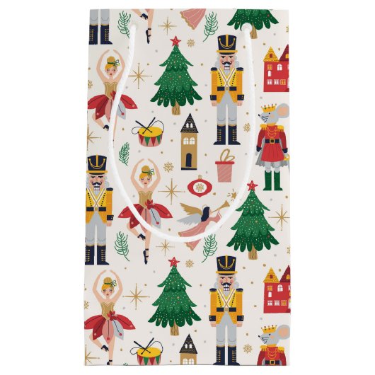 くるみクラッカーバレエ休暇パターン スモールペーパーバッグ (正面)