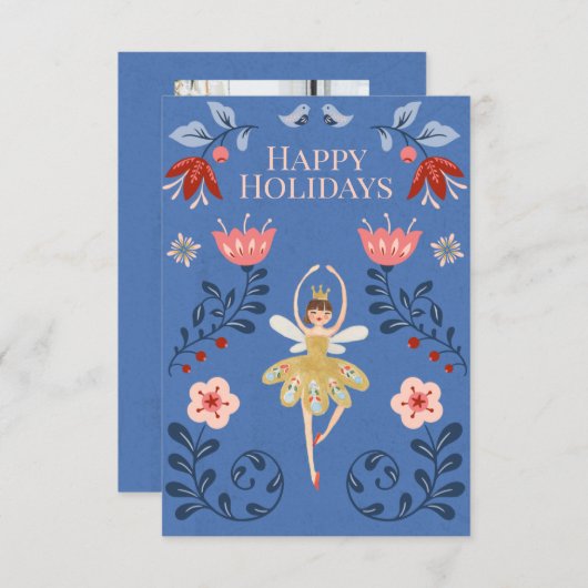 くるみクラッカーバレエ写真クリスマスカード 招待状 (正面/裏面)