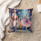 くるみクラッカーバレエ水彩クリスマスバレリーナ クッション (ブランケット)