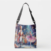 くるみクラッカーバレエ水彩クリスマスバレリーナ クロスボディバッグ (正面)