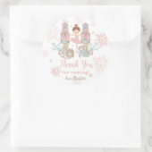 くるみクラッカーバレエ赤面ピンクのクリスマスの好意 ラウンドシール (バッグ)