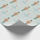 くるみクラッカーバレリナブルーヴィンテージクリスマス ラッピングペーパー (角)