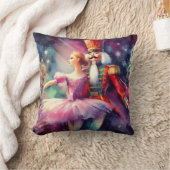 くるみクラッカーバレリーナ水色クリスマスバレエ クッション (ブランケット)