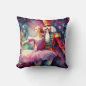 くるみクラッカーバレリーナ水色クリスマスバレエ クッション (正面)