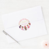 くるみクラッカーバレリーナ誕生日赤面金ゴールドフローラ ラウンドシール (封筒)