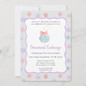 くるみクラッカーパステルクリスマスオーナメント交換 招待状 (正面)