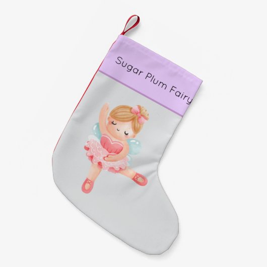 くるみクラッカーパステルシュガープラムフェアリー スモールクリスマスストッキング (正面 (吊り時))
