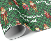 くるみクラッカーパーソナライズ名カスタム文字クリスマス ラッピングペーパー (ロールコーナー)