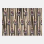 くるみクラッカーパープル金ゴールドレッド ラッピングペーパーシート (正面)