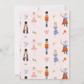 くるみクラッカーピンクのクリスマスツリー赤ちゃんシャワー 招待状 (裏面)