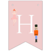 くるみクラッカーピンククリスマスツリーホリデイ誕生日 バンティングフラッグ (第2の旗)