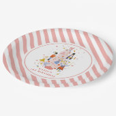 くるみクラッカーピンククリスマスツリー誕生日 ペーパープレート (アングル)