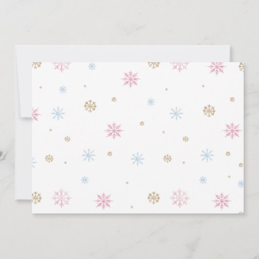 くるみクラッカーピンクフェアリー誕生日写真招待状 招待状 (裏面)