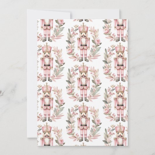 くるみクラッカーピンクリースクリスマスホリデーパーティー 招待状 (裏面)