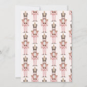 くるみクラッカーピンクローズ金ゴールドオーナメントホリデーパーティー 招待状 (裏面)