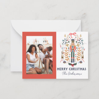 くるみクラッカーフォトクリスマスホリデーカード ノートカード