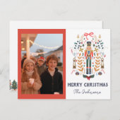 くるみクラッカーフォトクリスマスホリデーカード ポストカード (正面/裏面)