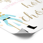 くるみクラッカーホットチョコレートバーピンク金ゴールド雪片 ポスター (角)