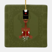 くるみクラッカーホリデーギフトクリスマスオーナメントスクエア セラミックオーナメント (裏面)
