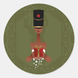 くるみクラッカーホリデーギフトクリスマスプリントシール ラウンドシール