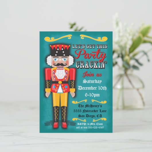 くるみクラッカーホリデークリスマスパーティの招待状 招待状 (スタンド正面)