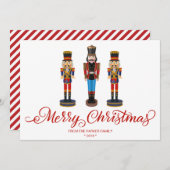 くるみクラッカーホリデークリスマスパーティーグリーティングカード (正面/裏面)