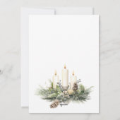 くるみクラッカーホリデー招待状エレガント、ホワイトクリスマス シーズンカード (裏面)