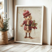 くるみクラッカーホリー絵を描ベリーのクリスマスアート ポスター