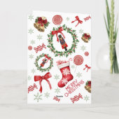 くるみクラッカーボーメリークリスマス折り畳みホリデーカード シーズンカード (裏面)