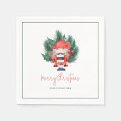 くるみクラッカーメリークリスマスタイポグラフィ スタンダードカクテルナプキン (正面)