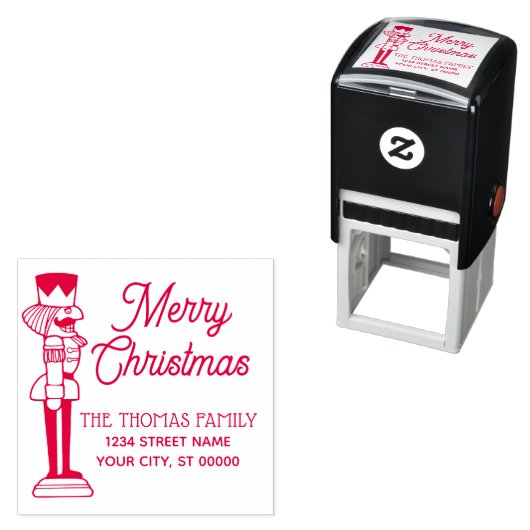 くるみクラッカーメリークリスマスネーム差出人住所#1B セルフインキングスタンプ (インサイチュ)